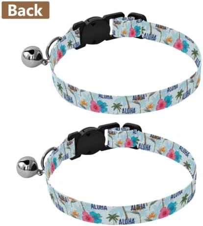 Palm Trees Easy to Clean Kitten Collars 2 Pack Lightweight Pet Collar for Cats and Dogs