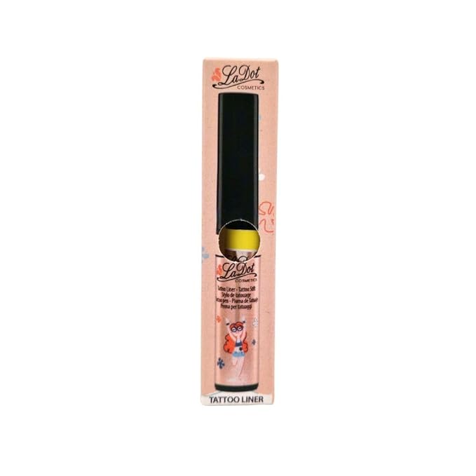 LaDot Temporary Tattoo Liner Pen – Fine Tip Waterproof Yellow Body Art Marker for Drawing Custom Skin Designs – Ideal for Temporary Tattoos, Festivals, Parties & More