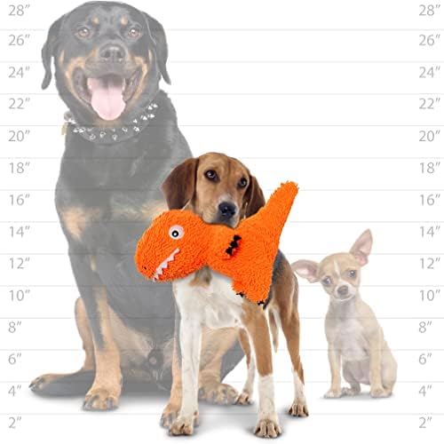 MIGHTY Tuffy Microfiber Medium Ball T-Rex Dog Toy