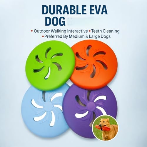 Dog Flying Disc Large EVA Material Pet Toy Outdoor Fetch Training Disc Durable Bite Resistant Safe on Teeth Lightweight Floating Interactive Disc (Green)