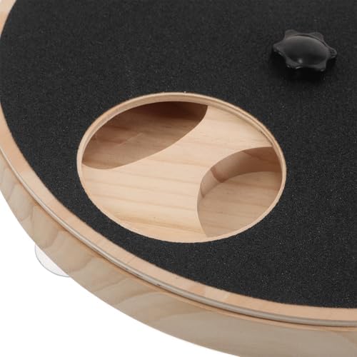 Wooden Dog Nail Scratch Pad with Treat Dispenser and Rotatable Design for Pet Grooming and Nail Care, 11.4 Inch Sturdy Wood Board Exercise and Reducing Furniture Scratching