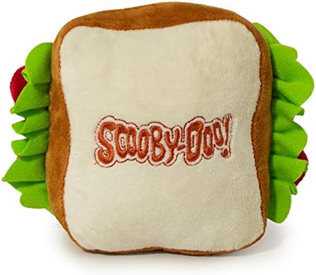 Buckle-Down Dog Toy, Plush Squeaker Scooby Doo Sandwich, Multi Color, 6" x 6", DTPT-SDBE