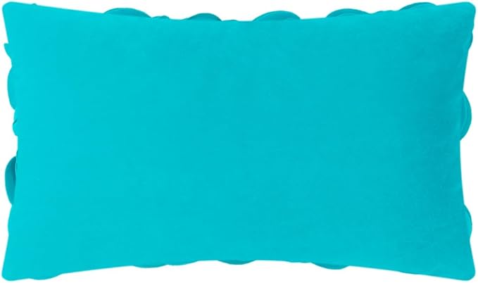 KINGROSE 3D Flower Pillow Case Handmade Decorative Throw Pillow Cover Solid Rectangular Cushion Cover for Sofa Couch Bed Living Room 12 x 20 Inches Wool Dark Cyan