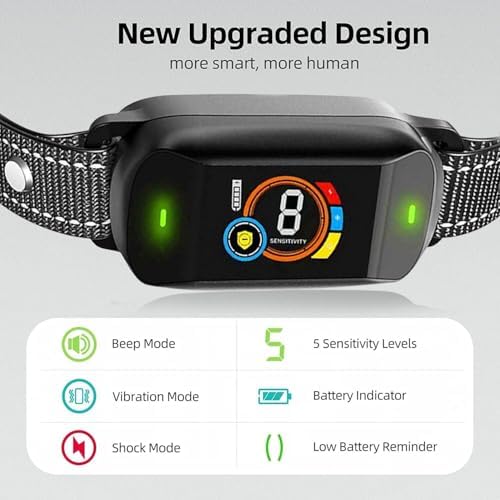 Dog Barking Collar, Barking Collar for Small Medium Large Dogs, Smart AI Dual Identification Anti-Barking Collar, Rechargeable Automatic Stop Dog Barking Collar with 3 Adjustable Shock Modes
