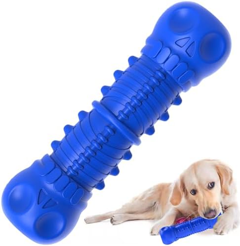 ZIKATON Dog Squeaky Toys for Aggressive Chewers, Durable Chew Toys for Large Medium Breed Dog, Tough Dogs Toys with Natural Rubber