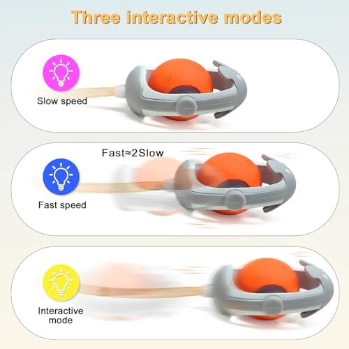 Interactive Cats Toys Ball, Newly IMAGINABLE Agile Mice Moving Ball, Mice&Bird Voice Attract, Elastic Mesh Tail, Automatic Kitten Toys, 2 Replacement Feather, for Bored Adult Indoor Cats