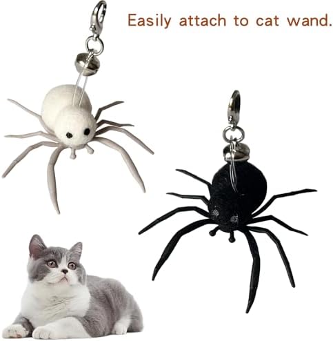 Cat Toy Insects Refills, Feather Wand Replacement Insects, Kitten Interactive Toys (2Pcs Refills(Spider))