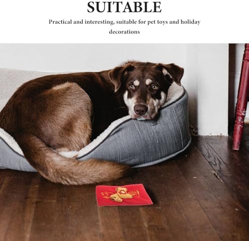 Dog Interactive Toys Plush Red Envelope Pet Toy Food Dispensing Treat Dispenser Slow Feeding for Physical Training and Brain Stimulation Large Medium Small Pets