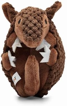 Flourish Pets 3 in 1 Multi-Layer Chew Toy for Active Dogs | Non-Toxic BPA Free Double Stitched Soft Fabric Exterior Dog Toys | Long-Lasting Dog Plush Toys – Small Armadillo 5.5"