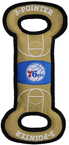 Pets First NBA Philadelphia 76ERS Field Toy. - Tough Nylon Pet Toy with Double Trim Stitching & Inner Squeaker, One Size, 76R-3030