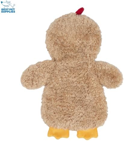 Best Pet Supplies Interactive Squeaky Dog Toy - Baby Chicken, Khaki | Stuffing Free Body, Soft, Squeaks & Crinkles, No Mess, Perfect for Moderate Chewers, Toss and Fetch Play