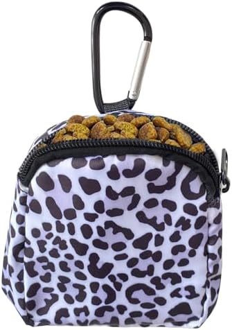 Dog Treat Pouch,Treat Pouches for Pet Training,Portable Snack Reward Dog Food Dispenser for Traveling or Outdoor Use，Leopard Print