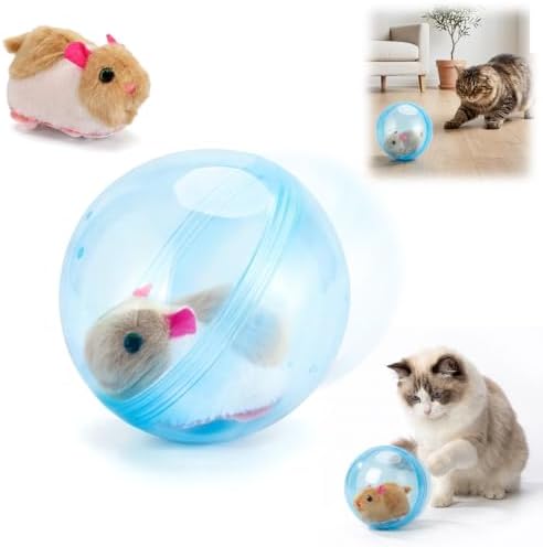BAUFIX 2026 Upgraded Self-Rolling Interactive Cat Ball (Blue, Hamsters B)