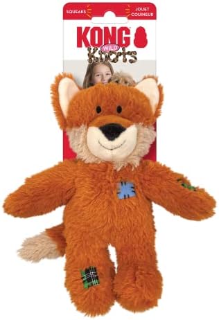 KONG Wild Knots Fox Dog Toy (Medium/Large) Durable Internal Knotted Rope, Minimal Stuffing for Less Mess – Soft Plush Chew Toy for Dogs