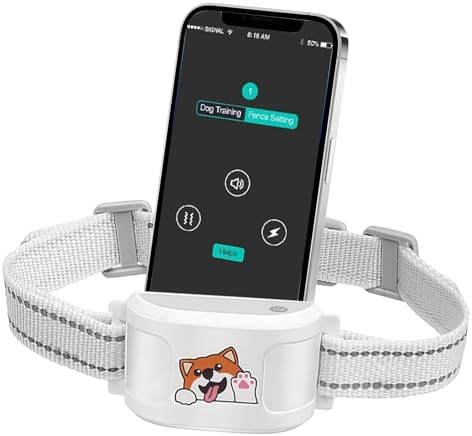 Electric Fence System with Training Collar, GPS Wireless Dog Fence with Free App, Rechargeable Fence for Outdoor Use, Adjustable Waterproof Pet Containment System
