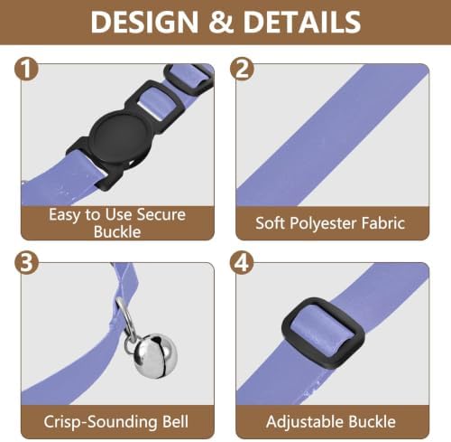 Turqouise Purple Gradient Metal Bell Included Small Dog Collar 2 Pack Collars for Puppies
