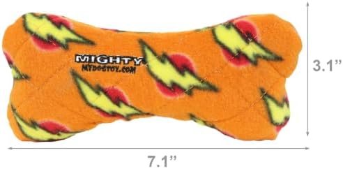 MIGHTY Tuffy Bone Dog Toy: Ultra Durable Plush Toy with Multiple Layers & Reinforced Seams, Washable and Floats, Vinyl Bone & Fleece