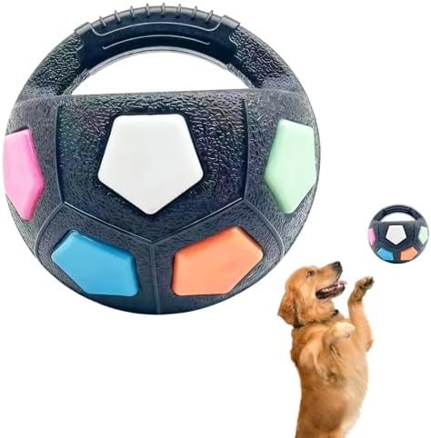 Dog Calming Ball with Handle, Interactive Ball for Pet Dogs Playing, Built-in Yellow Tennis Balls and Squeaky Sound for Small Medium Large Dogs (Black Without Tennis Balls)