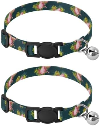 Cute Axolotls Dog Collar 2 Pack Collars for Cats Adjustable Length 10.6" to 17.1"