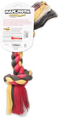 Mammoth Pet Products Flossy Chews Color Rope Bone-Premium Cotton-poly Rope Toy for Dogs-Bone Dog Rope Toy-Interactive Dog Tug Toy-Tug Dog Chew Toy for Large-X-Large Dogs-Colossal 19”,beige(20066F)