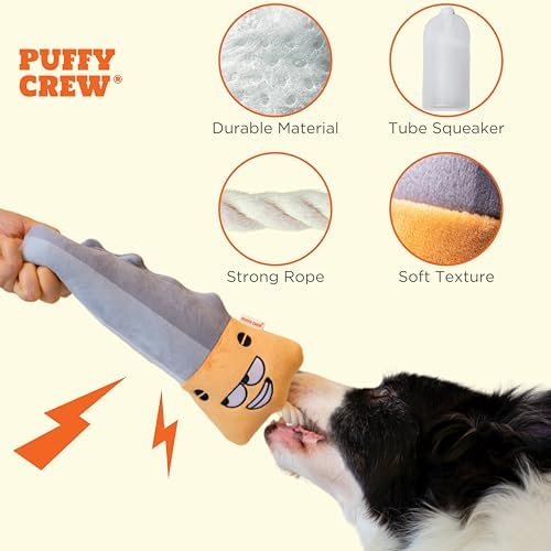 Squeaky Dog Plush Toy, Tools Bite_Stick Collection, 12", for Various Sized Dogs (Hand Saw, Large)