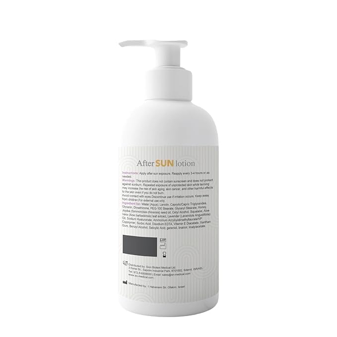 After Sun Lotion with Honey & Lavender – Hydrating & Soothing Moisturizer for Sunburned Skin – Natural Aloe Vera, Vitamin E & Jojoba Oil – Paraben-Free – 8.45 fl. oz (250ml)