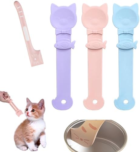 3pcs Cat Strip Feeders with 1pc Can Spoon, 3in1 Lickable Squeezable Creamy Treat, Wet Treats Dispenser, Cat Treat Spoon Squeeze