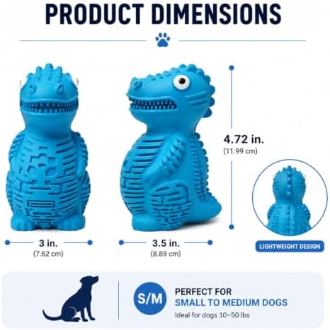 Topplesaurus Interactive Dog Treat Dispenser & Slow Feeder – Wobbly Dinosaur Tumbler Toy for Boredom & Anxiety Relief – Durable Puzzle Toy for Puppies and Medium Dogs