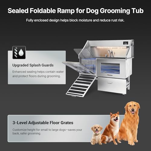 Dog Washing Station with Pet Dryer, 304 Stainless Steel Pet Wash Sink