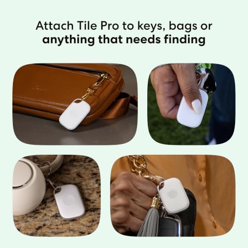 Life360 Tile Pro - Powerful Bluetooth Tracker, Key Finder and Item Locator for Keys, Bags and More. Both iOS and Android Compatible. Phone Finder. 1-Pack (White)