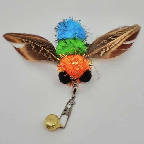 miwoowim 6PCS Bee Feather Cat Wand Refills, Interactive Teaser Replacements