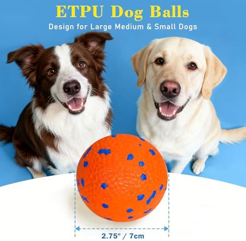 Dog Balls Tennis Ball for Aggressive Chewers Indestructible Dog Teething Chew Toys for Large Medium Small and Puppies, More Biting-Proof Atom