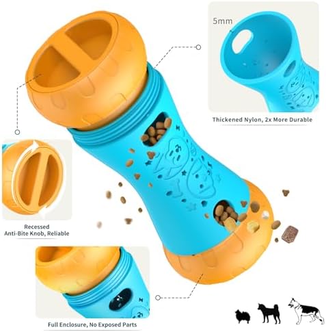 Treat Dispensing Dog Puzzle Toy, Interactive Dog Toys, Blue