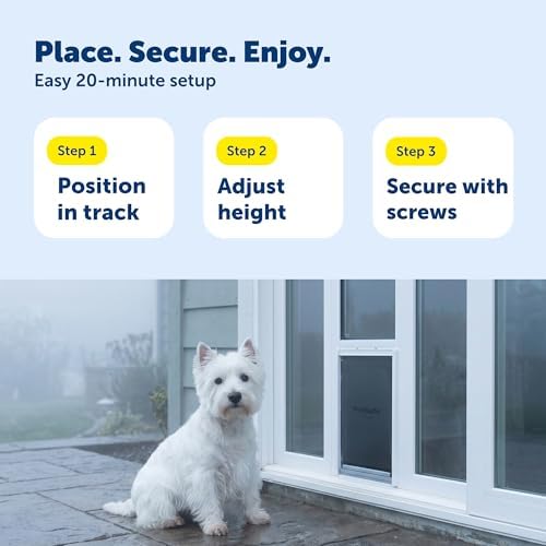 PetSafe Extreme Weather Sliding Glass Pet Door, 3-Flap Insulated, Medium