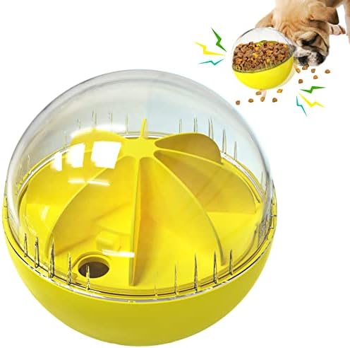 Dog Treat Ball, Dog Food Puzzle Slow Feeder Interactive Squeaky Mental Stimulation Toys, Cat Treat Dispenser Puzzle Toys Active Rolling Balls for Medium/Large Dog Breeds