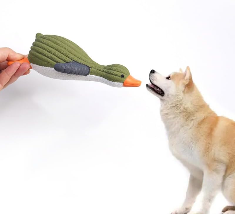 Squeaky Duck Dog Toy, Latex Chew Toy for Interactive Play