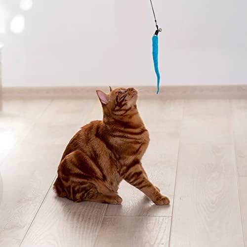 DLAND Cat Wand Toy Refill - 20pcs Universal Feather & Streamer Replacement for Interactive Play