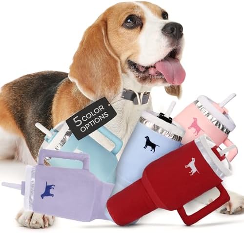 PUPROAR Pup Cup Tumbler Dog Toy, Cute Birthday Gift for Girl Dogs, Plush Squeaky Puppy Present for Small, Medium & Large Breeds (Ruby Red)