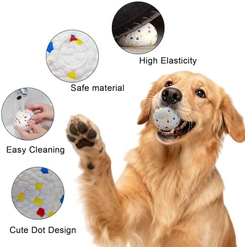 MEKAPLE Dog Toy Balls, 2.2 Inch Mini Durable Rubber Chewing Ball, Lightweight Interactive Fetch Ball for Small & Medium Dogs, Teeth Cleaning & Stress Relief Pet Toy 6 Pack