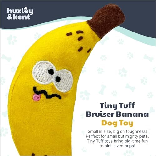 Huxley & Kent Power Plush Squeaky Dog Toy, Bruiser Banana, Small
