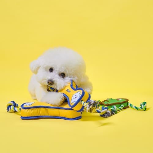 Durable Dog Toy – Interactive Rope Chew Toy with Crinkle Sound – Tough 1680D Fabric Tug Toy for Small, Medium & Large Dogs (Small, Whale)