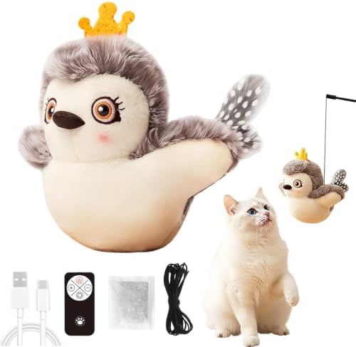 Flapping Owl Cat Toy, Flying Cat Toy Halloween, Hanging Rope (Owl)