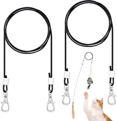 PAGOW 2pcs Replacement Strings for Cat Wand Toy, Chew-Proof Cat Toy Wire