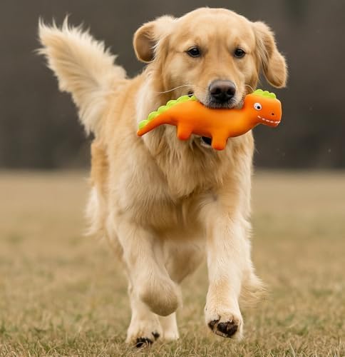 Fuzzl Steggy Latex Dog Chew Toys with Squeaker Soft Squeaker Puppy Toy Dinosaur