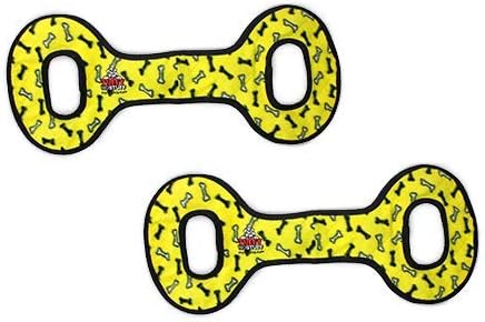 TUFFY® : 2 Pack No Stuff TugOWar Dog Toy: Ultra Durable Plush Toy with Multiple Layers & Reinforced Seams, Washable and Floats, Original Construction