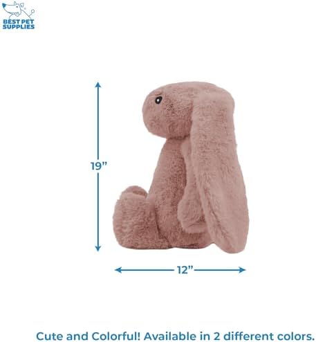 Best Pet Supplies Bunny Buddy Squeaky Plush Dog Toy - Mauve, Medium