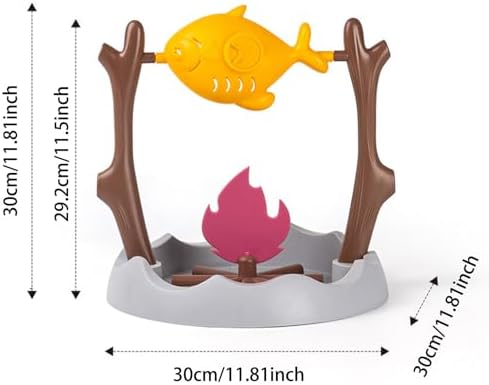 Cat Puzzle Feeder Toy, Campfire Treat Slow Feeder, Interactive Cat Toys, 3 Different Feeding Ports, Pets Dry Food Dispenser for Indoor Cats Kitty Dogs Puppy (Grey)