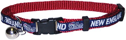 Pets First COLLAR for CATS - NFL NEW ENGLAND PATRIOTS CAT COLLAR. - Strong & Adjustable FOOTBALL Cat Collars with Metal Jingle Bell