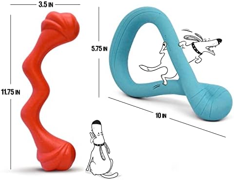 Nylabone Springa and Tuug Interactive Dog Toys Bundle for Dog Enrichment – Lightweight Intriguing Dog Tug Toys for Creative Play & Dog Exercise Springa & Tuug, Multi-Color, (ND1098)