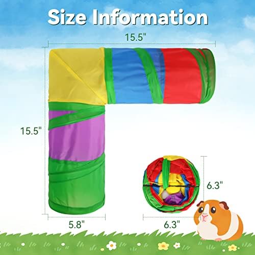 Rypet Guinea Pig Tunnels and Tubes 2-Way L-Type Collapsible for Small Pets